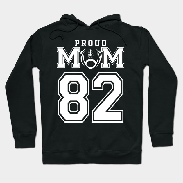 Custom Proud Football Mom Number 82 Personalized For Women Hoodie by Just Another Shirt